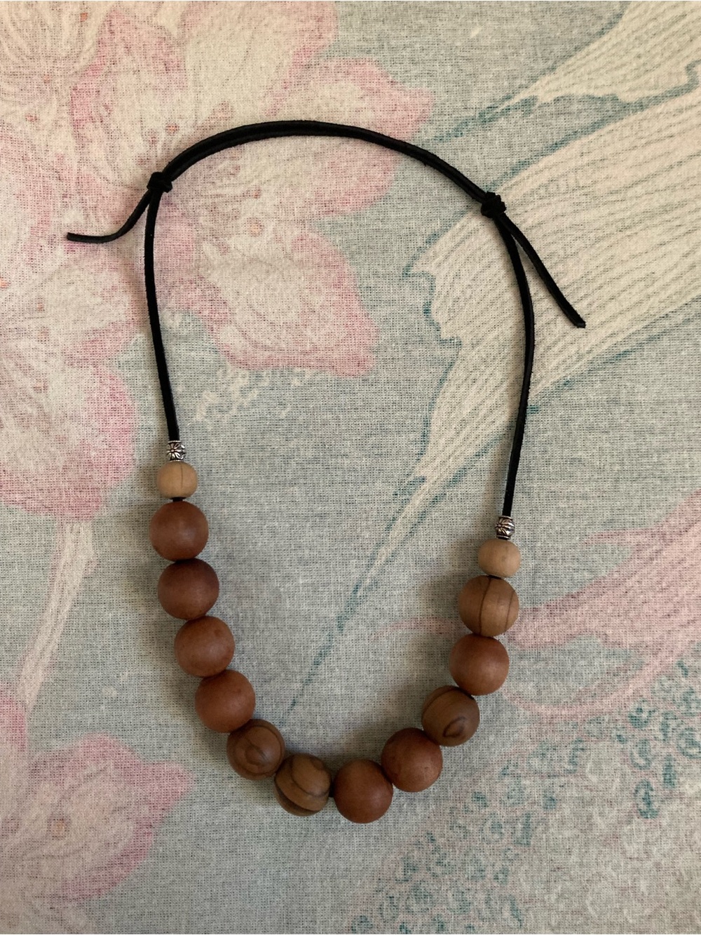 Handmade Wood Bead Bracelet & Necklace set - Natural Brown - Picture 7 of 14